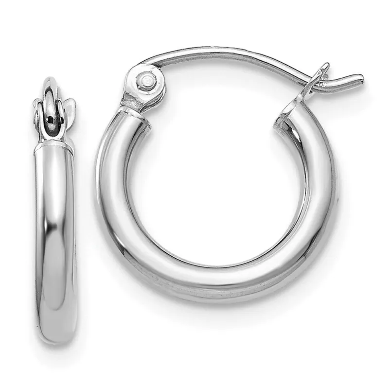 Curata 10k White Gold Polished 12x2mm Round Hoop Earrings sold by Zulily