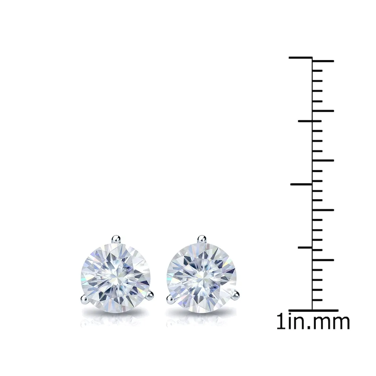 Auriya 2ctw Round Moissanite Stud Earrings 18k Gold Martini-set - 6.5 mm sold by Zulily product image thumbnail 3