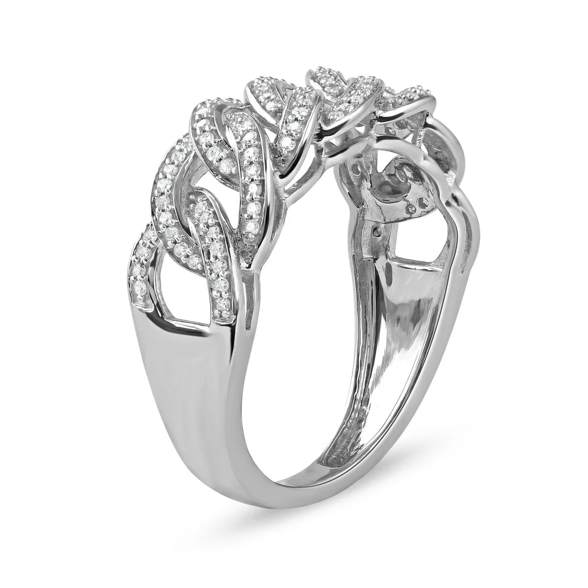 1/4ct TDW Diamond Cuban Link Men's Ring in 14k Gold sold by Zulily product image thumbnail 2