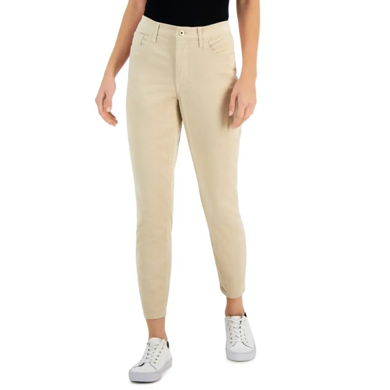 Tommy Hilfiger Women's Corduroy Skinny Ankle Pants Beige made by Tommy Hilfiger