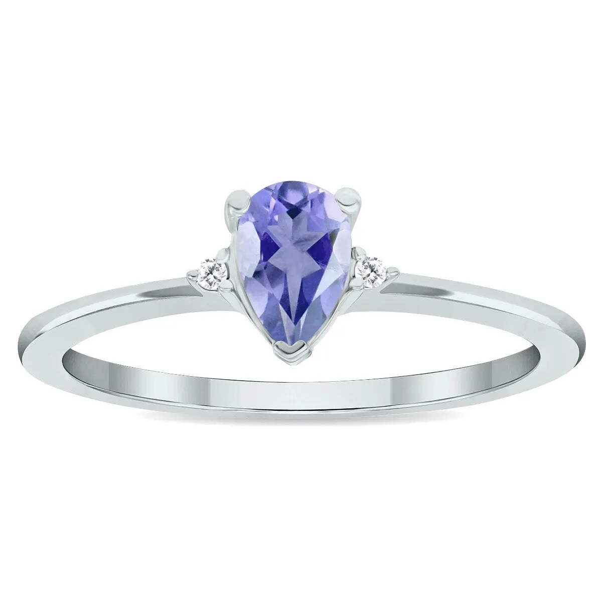 Women's Tanzanite and Diamond Classic Band in 10K White Gold sold by Zulily
