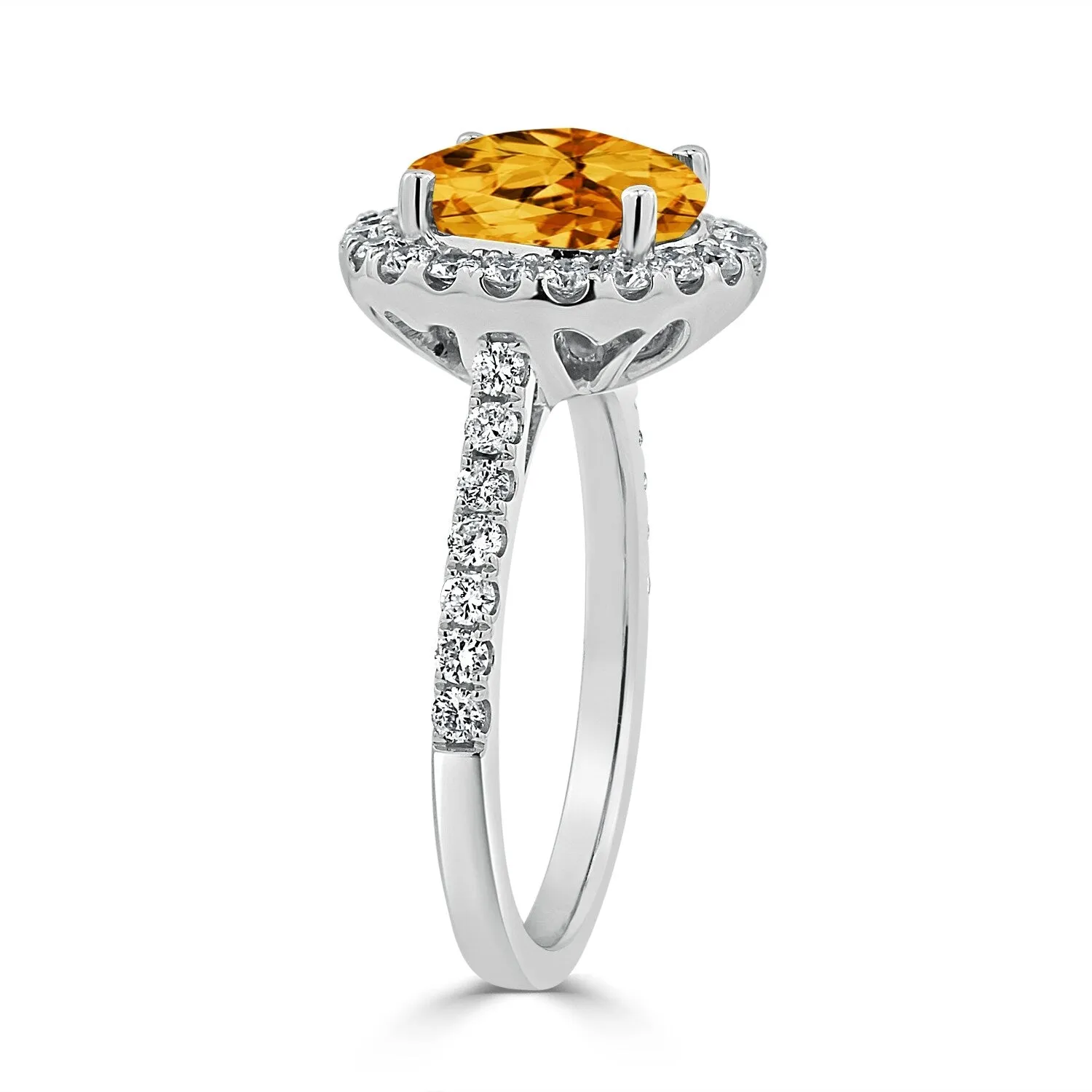 Auriya 3 1/3ct Fancy Round Citrine and Halo Diamond Engagement Ring 5/8ctw 14k Gold sold by Zulily product image thumbnail 4