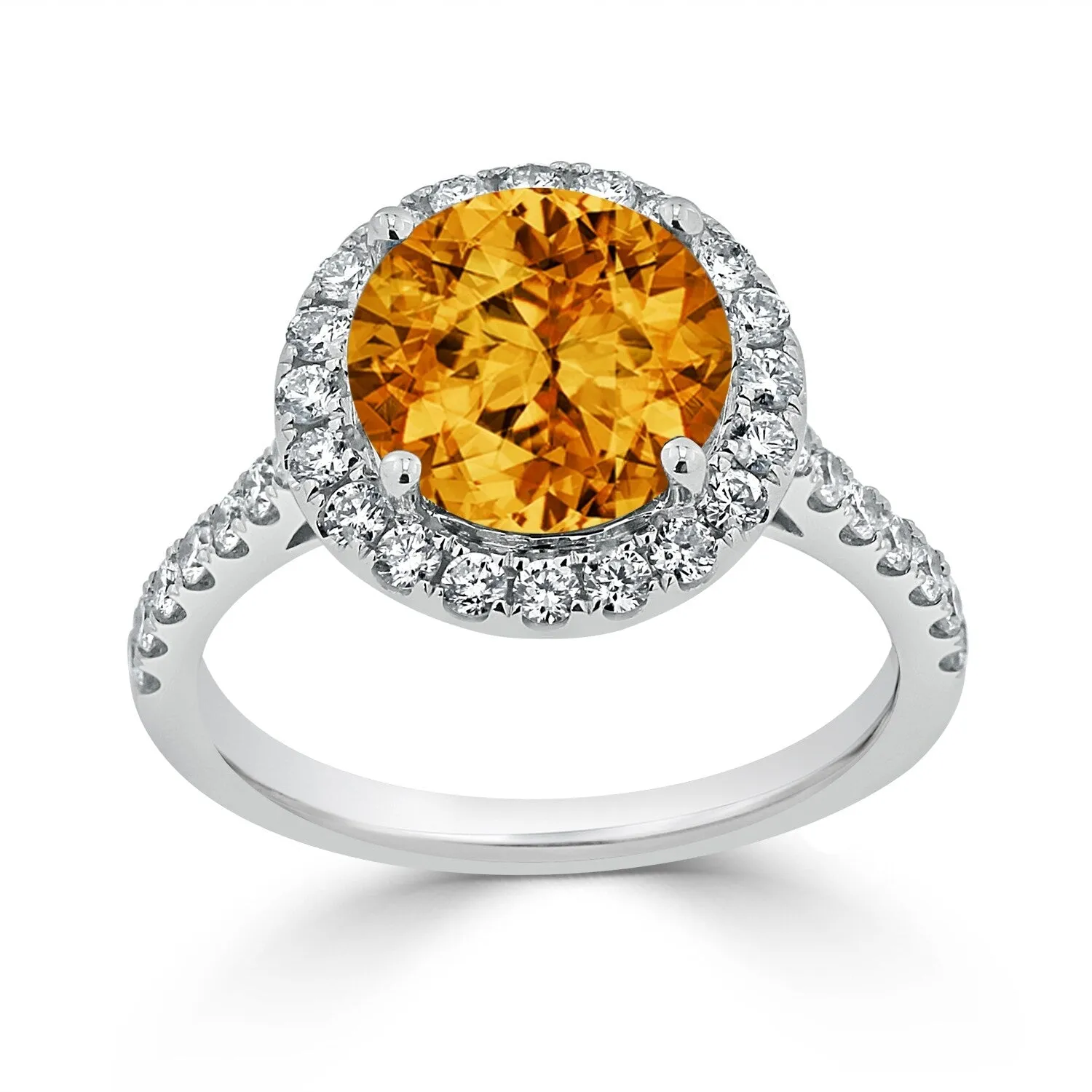Auriya 3 1/3ct Fancy Round Citrine and Halo Diamond Engagement Ring 5/8ctw 14k Gold sold by Zulily product image thumbnail 3
