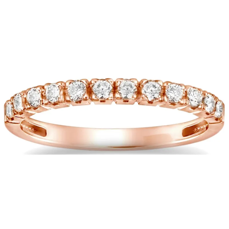 Auriya Petite Ultra-Thin Stackable Diamond Wedding Band 4/6ct TDW 14k Rose Gold sold by Zulily