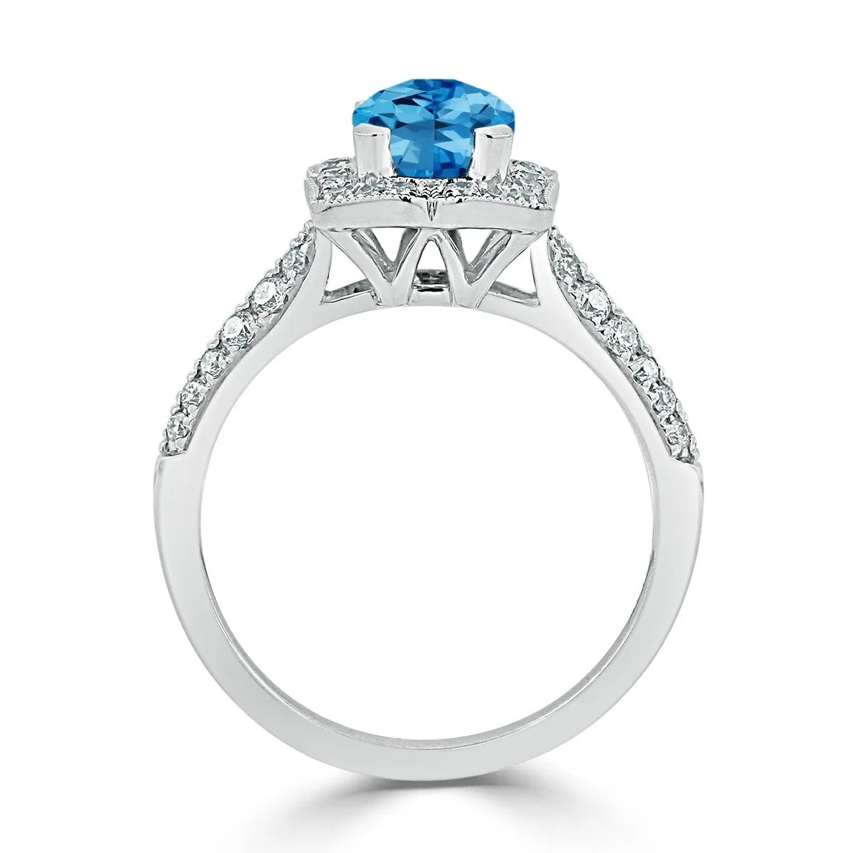 Auriya 1 3/8ct Fancy Cushion-cut Swiss Blue Topaz Halo Diamond Engagement Ring 1/3ctw 14k Gold sold by Zulily product image thumbnail 5