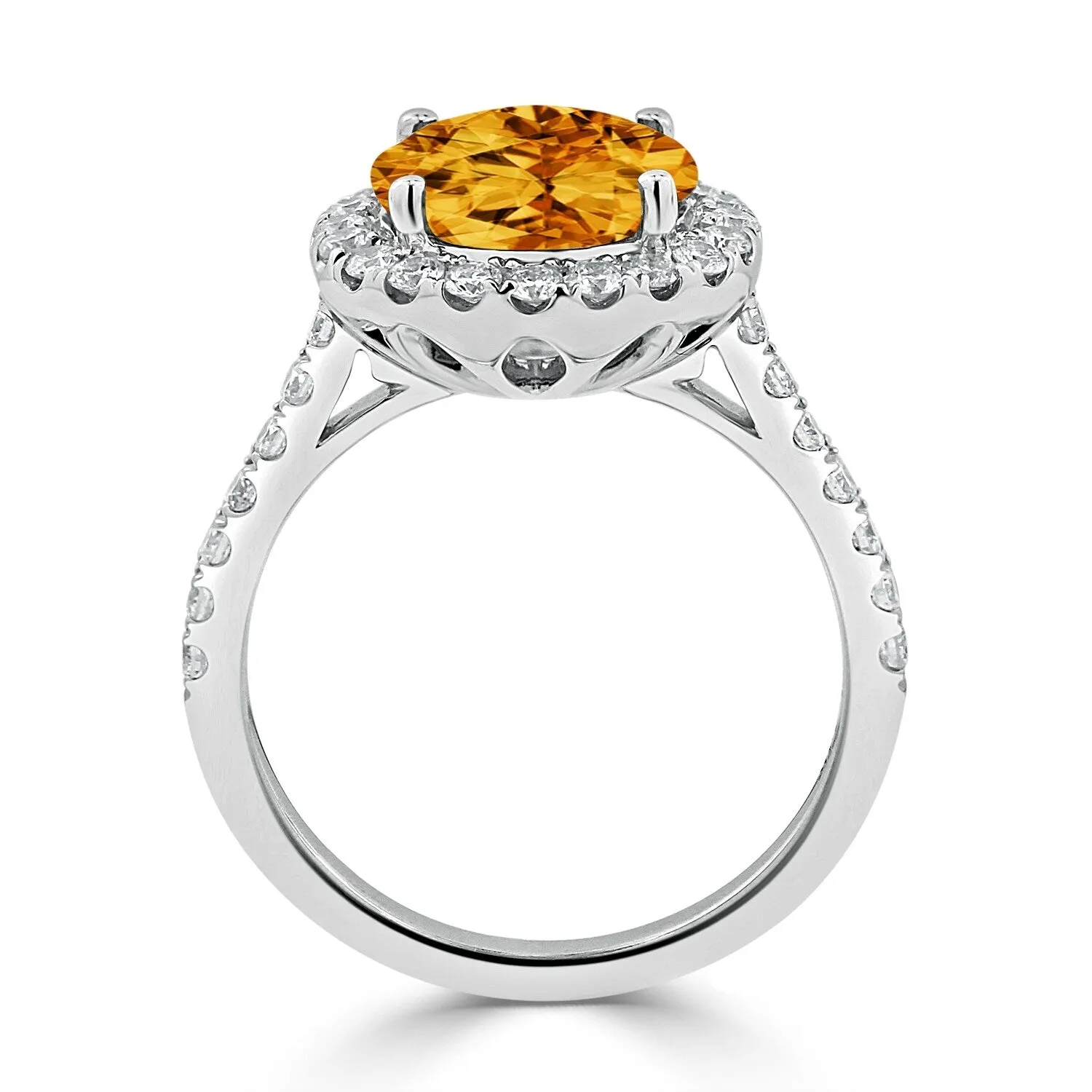 Auriya 3 1/3ct Fancy Round Citrine and Halo Diamond Engagement Ring 5/8ctw 14k Gold sold by Zulily product image thumbnail 5