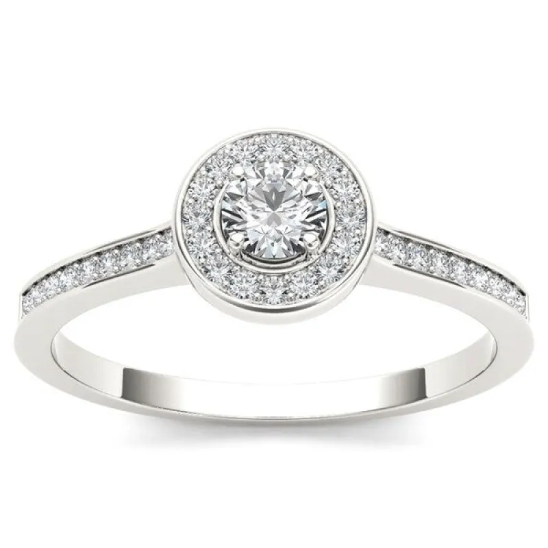 De Couer 10k White Gold 1ct TDW Diamond Engagement Ring sold by Zulily
