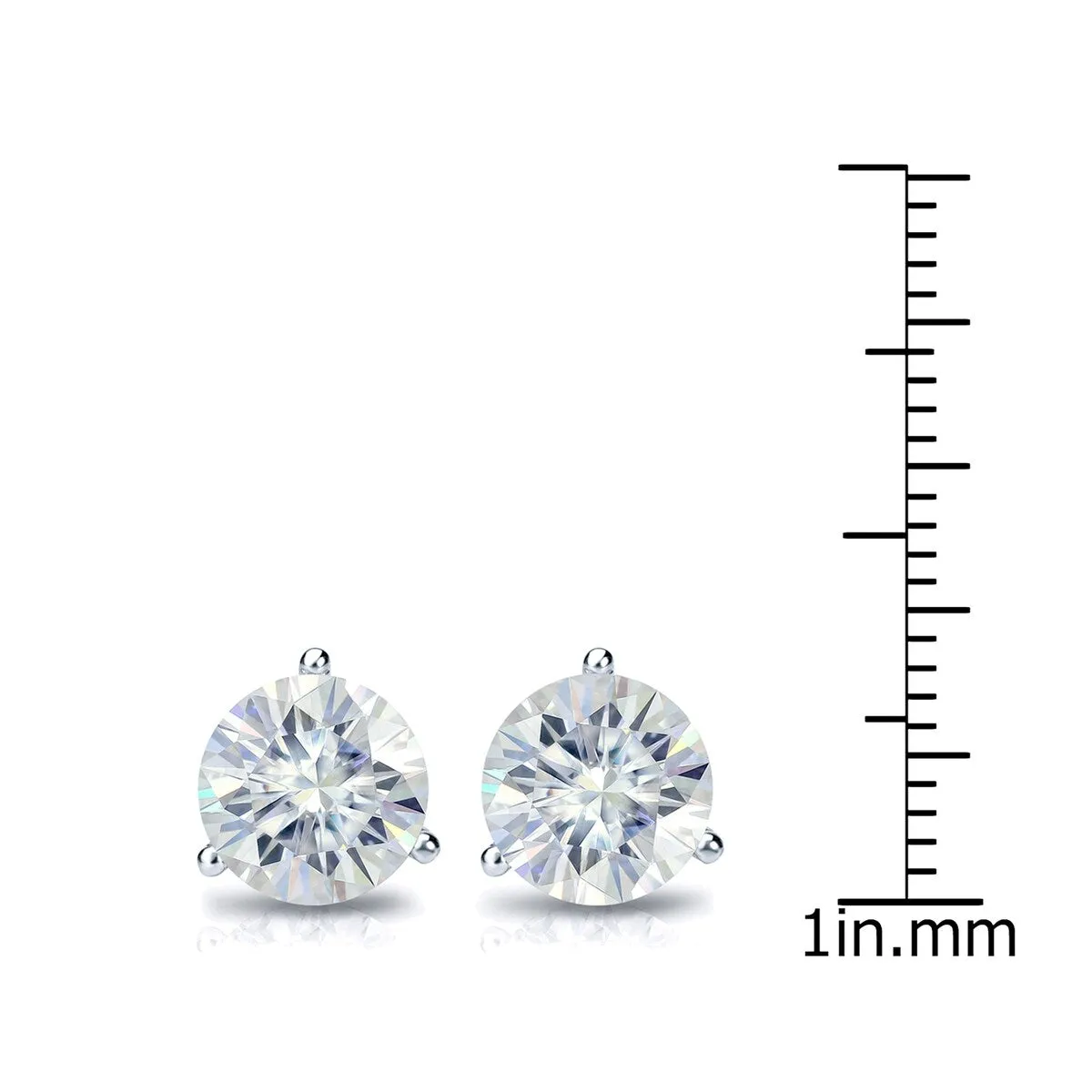 Auriya 3ctw Round Moissanite Stud Earrings 14k Gold Martini-set - 7.4 mm sold by Zulily product image thumbnail 4