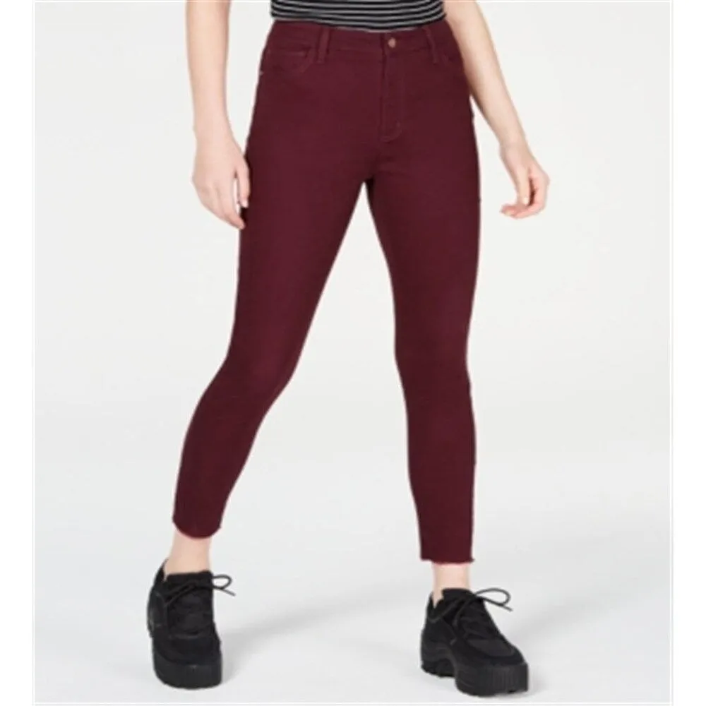 Tinseltown Junior's Colored High Rise Raw Hem Skinny Jeans Purple Size 15 sold by Zulily