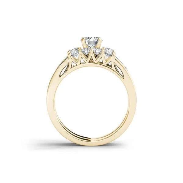 De Couer 14k Yellow Gold 1 1/4ct TDW Diamond Three-Stone Engagement Ring Set sold by Zulily product image thumbnail 3