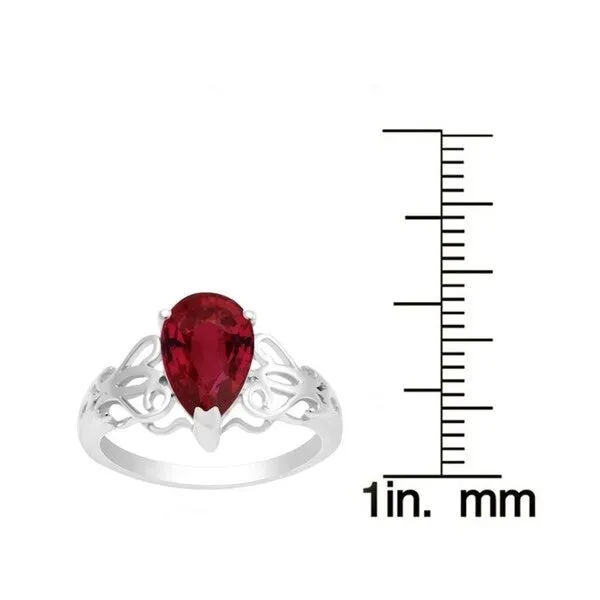 Sterling Silver with Natural Garnet Pear Shape Ring sold by Zulily product image thumbnail 2