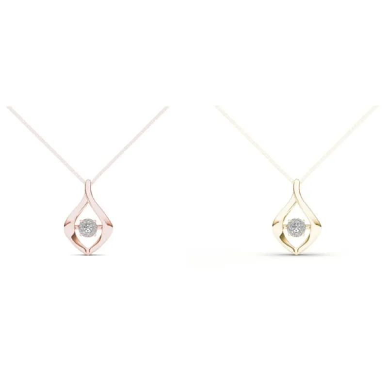 De Couer 10k Gold 1/10ct TDW Diamond Heart Beat Necklace sold by Zulily