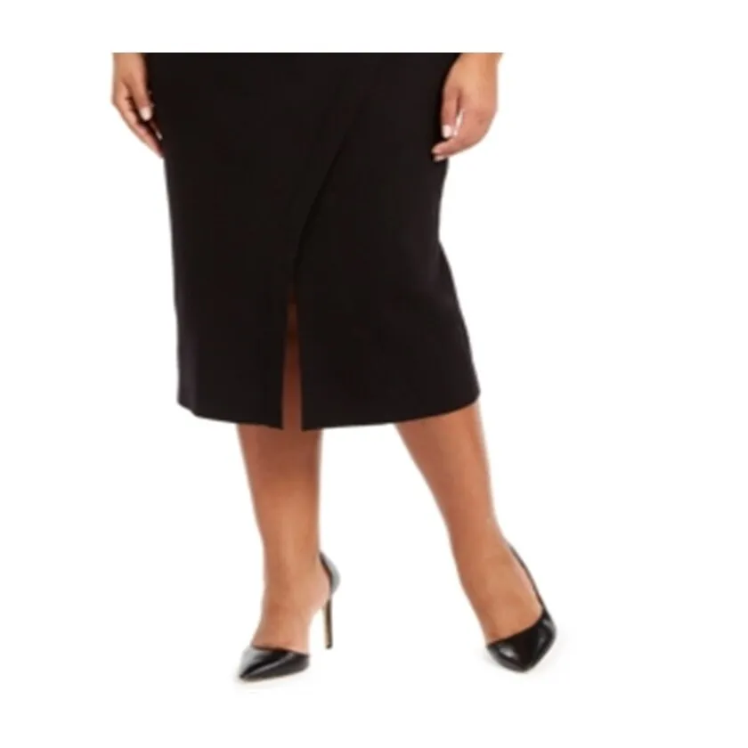 Anne Klein Women's Below the Knee Wrap Wear to Work Skirt Black Size 0X sold by Zulily product image thumbnail 2