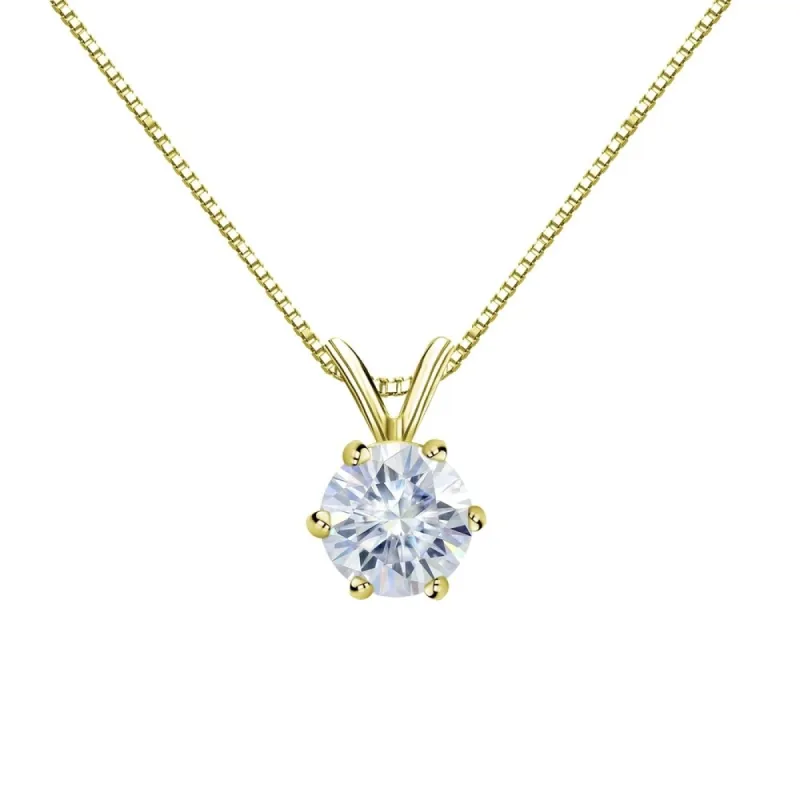 Auriya 2ctw Round Solitaire Moissanite Necklace 14k Gold - 8.2 mm sold by Zulily
