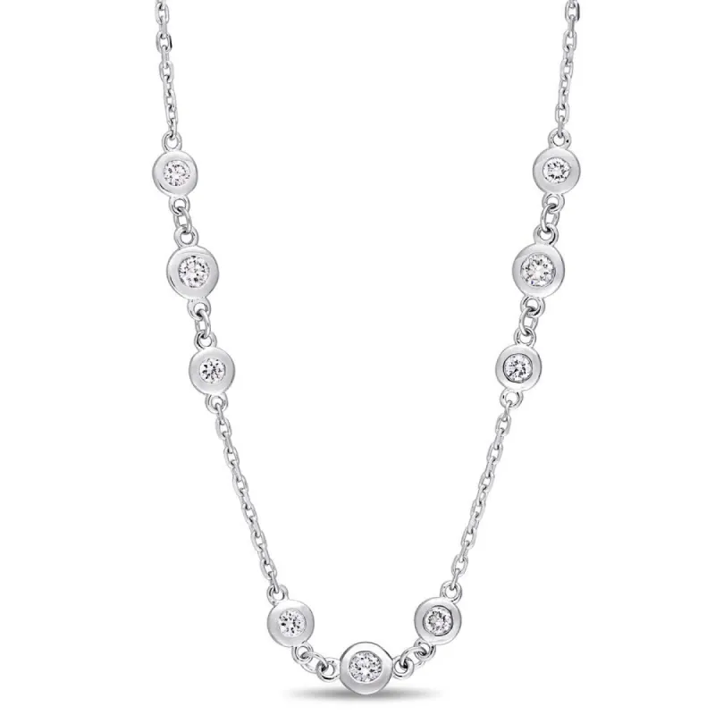 Miadora Signature Collection 14k White Gold 2-1/4ct TDW Diamond Triple Station 24-Inch Necklace sold by Zulily