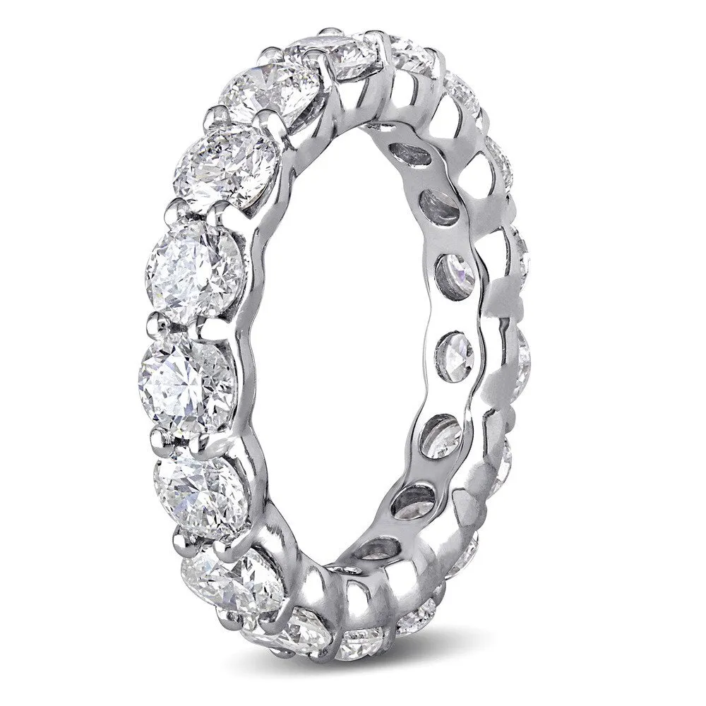 Miadora Signature Collection 18k White Gold 4ct TDW Diamond Eternity Ring sold by Zulily product image thumbnail 3
