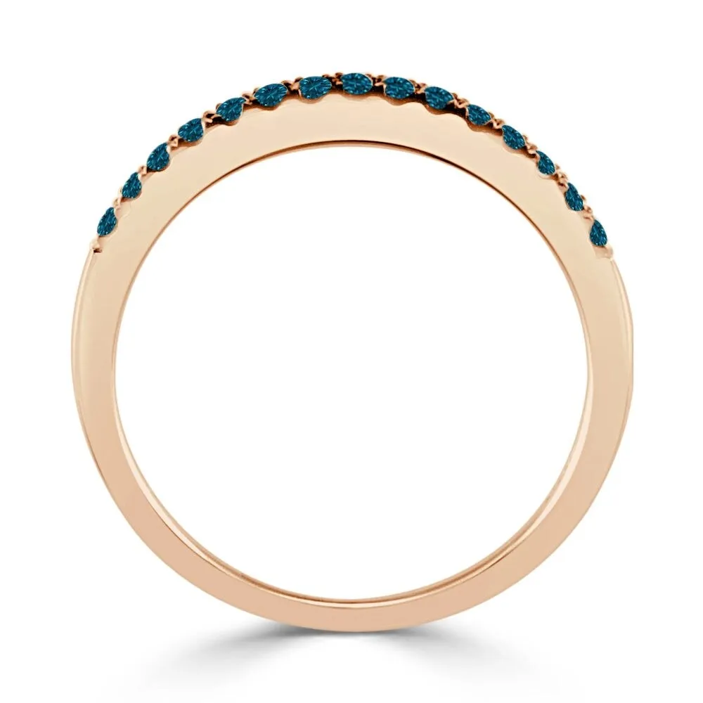 Auriya 10k Gold 1/5ctw Ultra-thin Stackable Blue Diamond Wedding Band sold by Zulily product image thumbnail 3