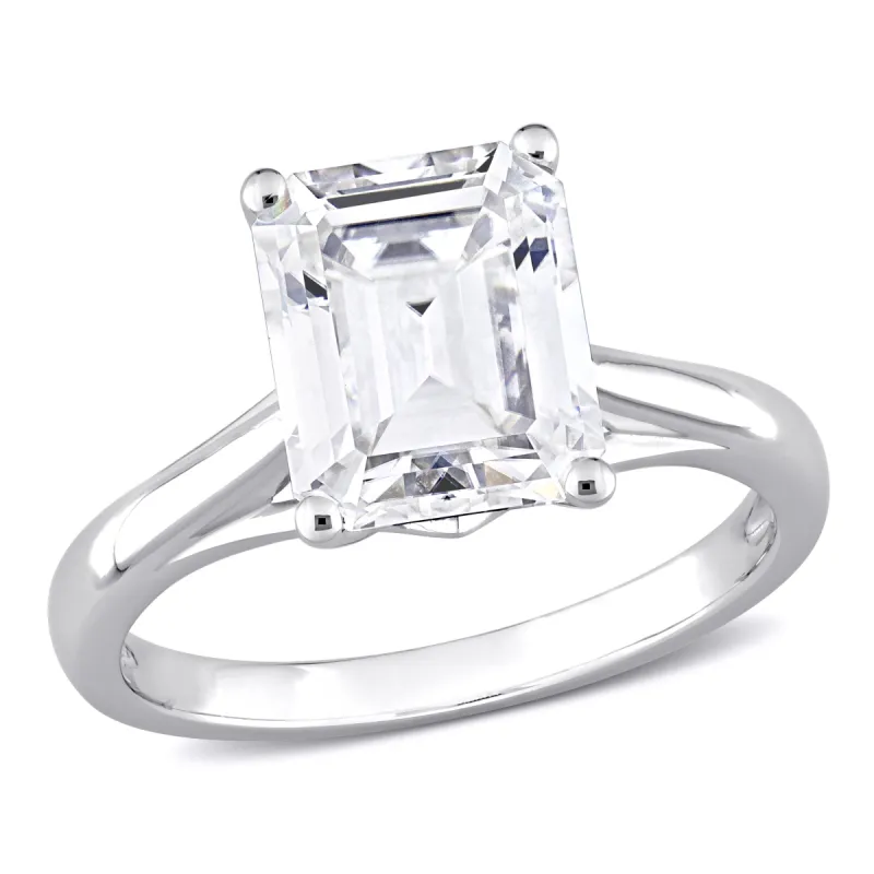 Miadora 3 1/2ct DEW Emerald Cut Created Moissanite Solitaire Ring in 10k White Gold sold by Zulily