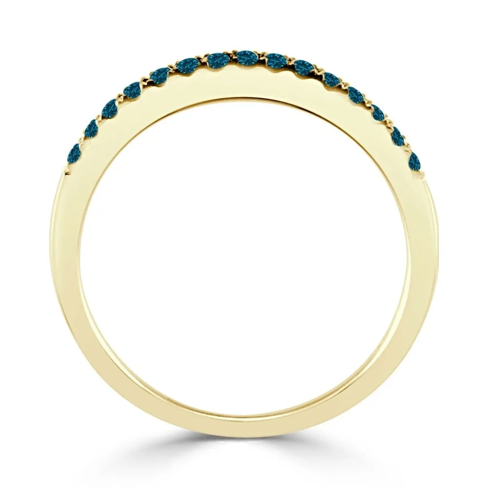 Auriya 10k Gold 1/5ctw Ultra-thin Stackable Blue Diamond Wedding Band sold by Zulily product image thumbnail 5