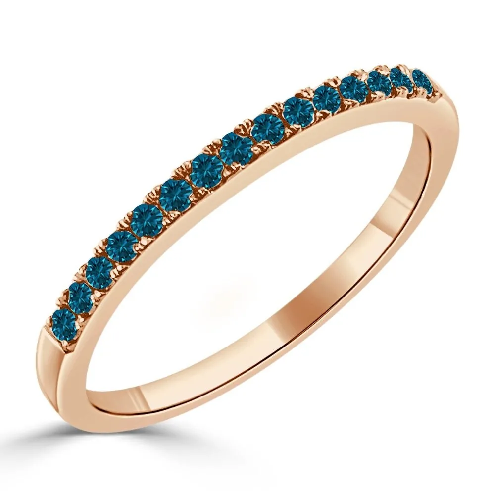 Auriya 10k Gold 1/5ctw Ultra-thin Stackable Blue Diamond Wedding Band sold by Zulily product image thumbnail 2