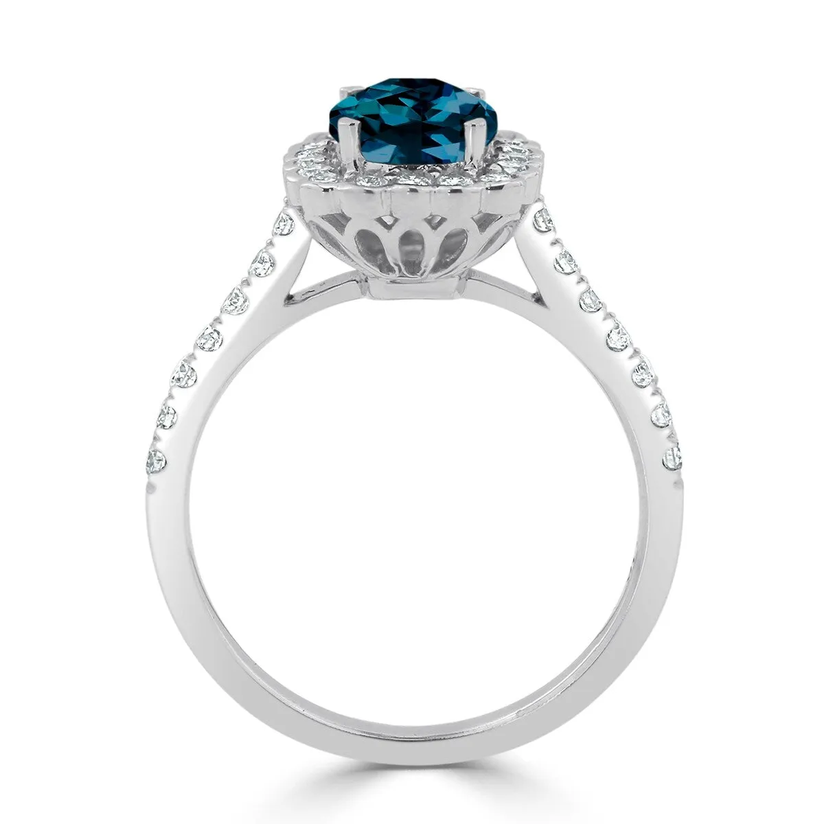 Auriya Vintage 1 1/3ct Cushion-cut London Blue Topaz Halo Diamond Engagement Ring 1/2ctw 14k Gold sold by Zulily product image thumbnail 5