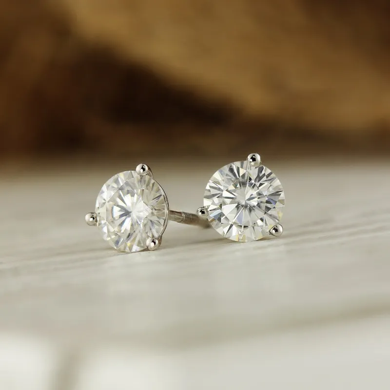 Auriya 1ctw Round Moissanite Stud Earrings 14k Gold Martini-set - 5 mm sold by Zulily