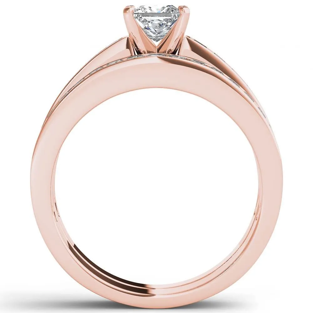 De Couer 14k Rose Gold 1 1/2ct TDW Diamond Classic Engagement Ring Set with One Band - Pink sold by Zulily product image thumbnail 3