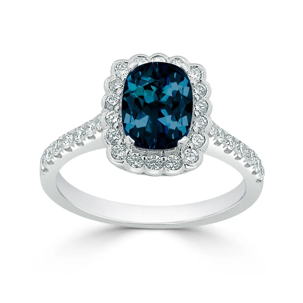 Auriya Vintage 1 1/3ct Cushion-cut London Blue Topaz Halo Diamond Engagement Ring 1/2ctw 14k Gold sold by Zulily product image thumbnail 3
