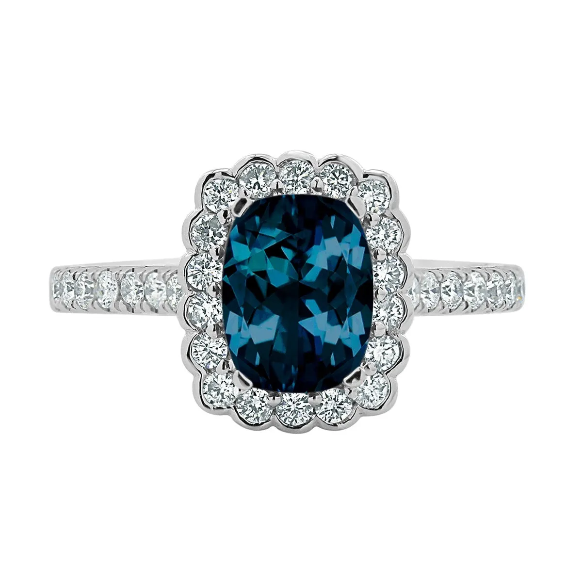 Auriya Vintage 1 1/3ct Cushion-cut London Blue Topaz Halo Diamond Engagement Ring 1/2ctw 14k Gold sold by Zulily product image thumbnail 2