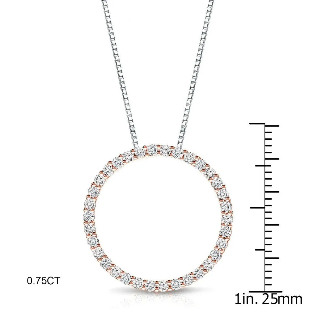 Auriya 0.15 to 1 1/2ctw Diamond Circle Necklace 14k Rose Gold (H-I, VS1-VS2) sold by Zulily product image thumbnail 4
