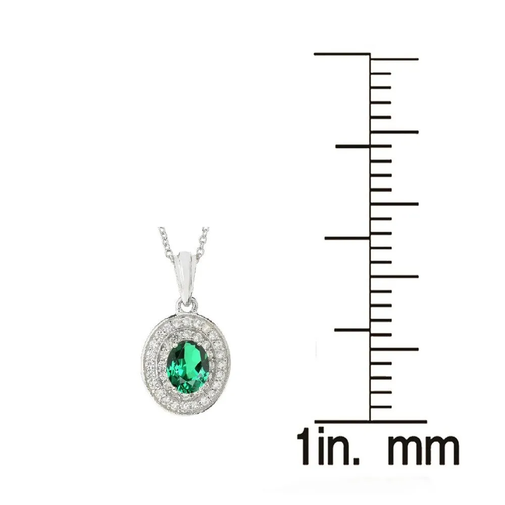 Sterling Silver with Choice of Gemstone and Natural White Topaz Halo Pendant with 18" Chain sold by Zulily product image thumbnail 5