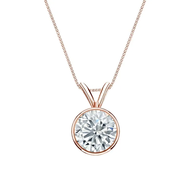 Auriya 14-karat Gold 1.50ctw Round Solitaire Lab Grown Diamond Necklace Bezel (F-G VS) - 1.5 sold by Zulily product image thumbnail 3