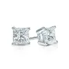 Auriya 18-karat Gold Lab Grown 0.62 carat TDW Princess Diamond Stud Earrings 4-Prong Basket Screw-back sold by Zulily