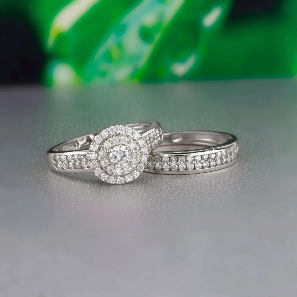De Couer 1ct TDW Double Halo Diamond Bridal Ring sold by Zulily product image thumbnail 3