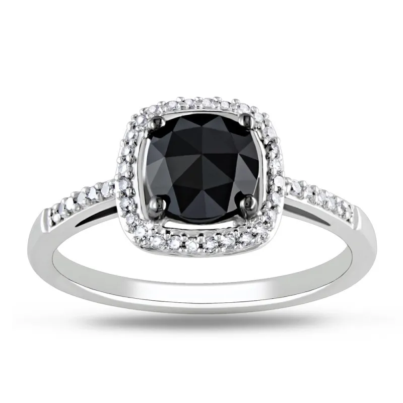 Miadora 14k White Gold 1 1/8ct TDW Black Diamond Ring sold by Zulily