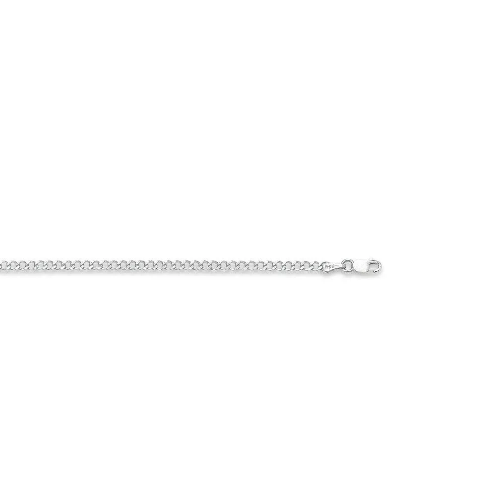 Curata 14k White Gold 10" 2.6mm Curb Chain Anklet sold by Zulily