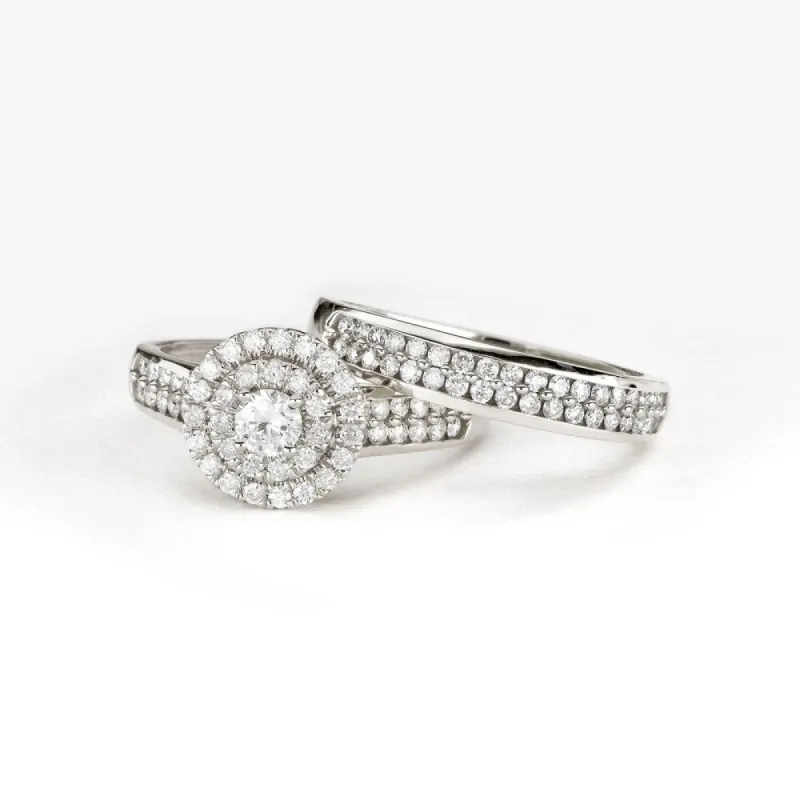 De Couer 1ct TDW Double Halo Diamond Bridal Ring sold by Zulily
