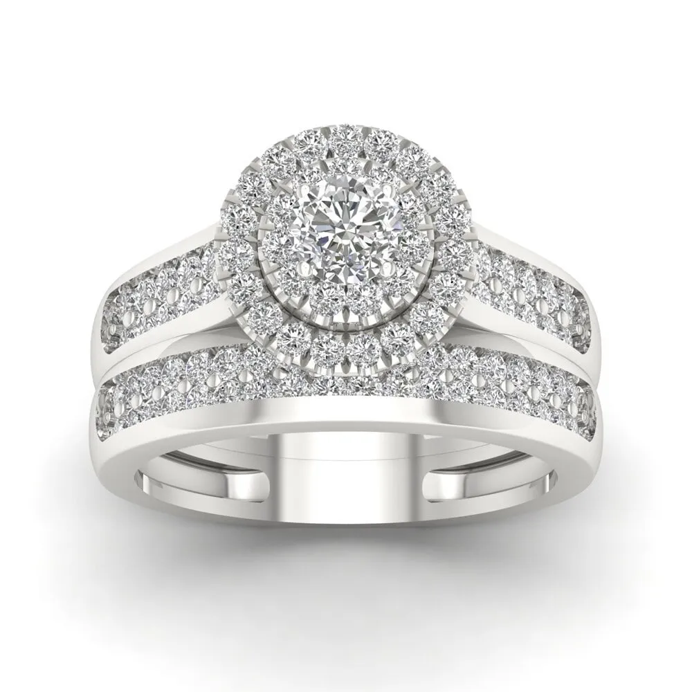 De Couer 1ct TDW Double Halo Diamond Bridal Ring sold by Zulily product image thumbnail 4