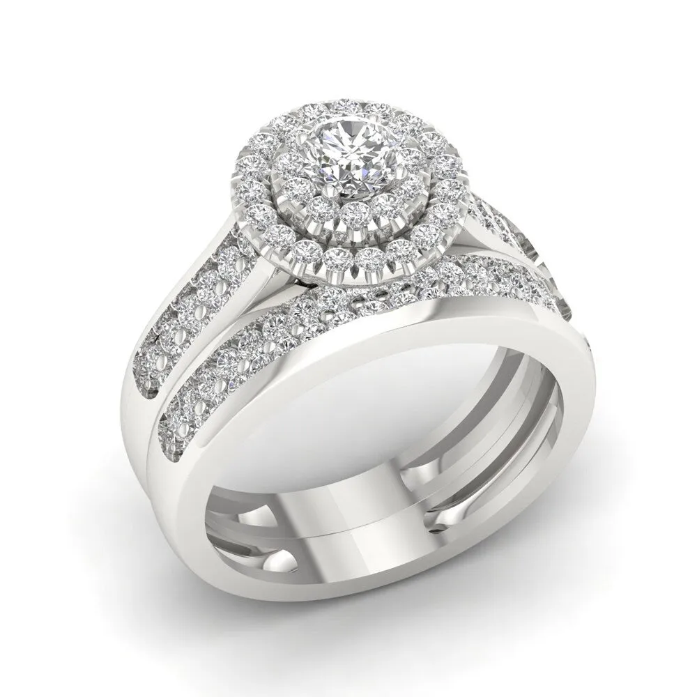 De Couer 1ct TDW Double Halo Diamond Bridal Ring sold by Zulily product image thumbnail 5