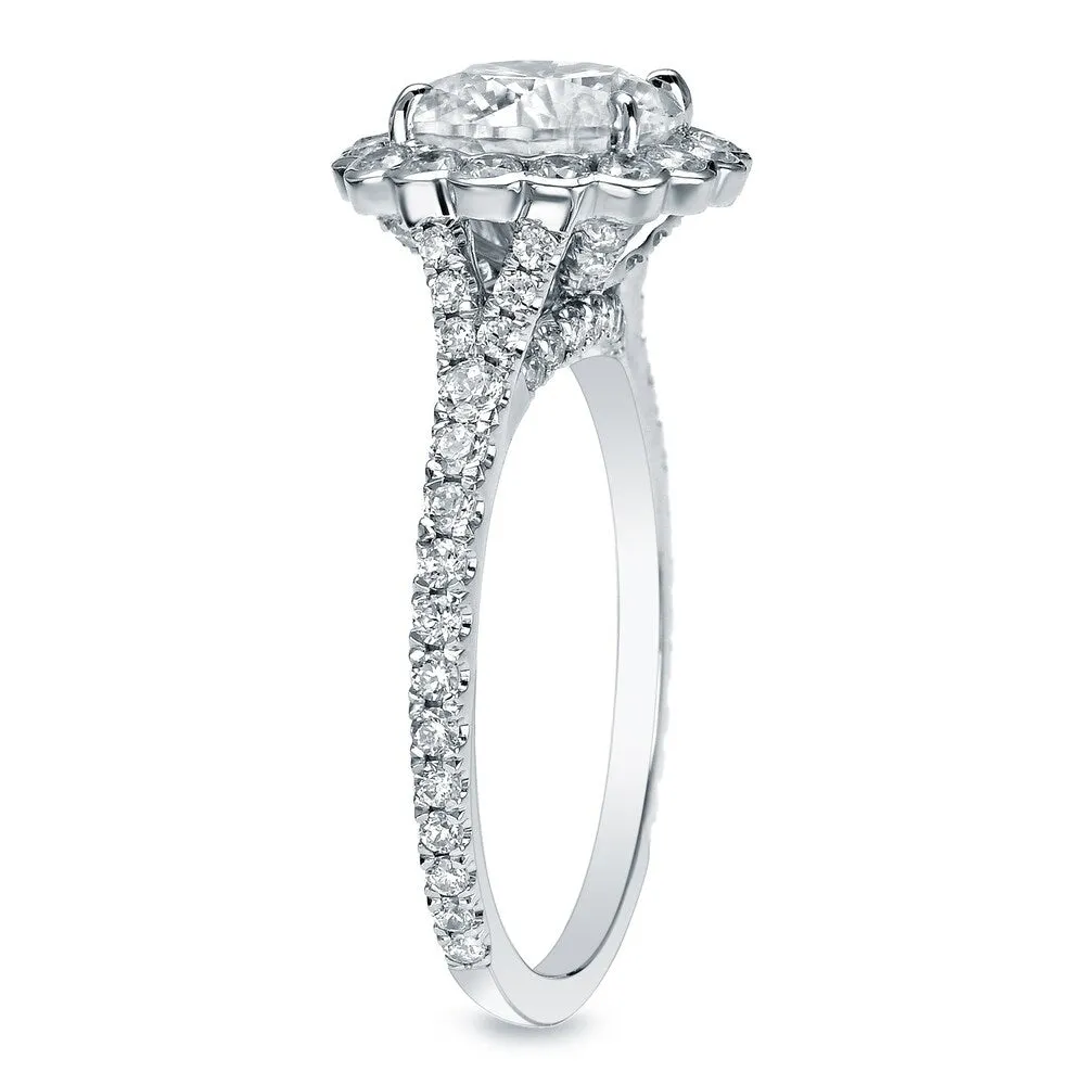 Auriya 14k Gold 1 1/2 carat TW Round Halo Diamond Engagement Ring sold by Zulily product image thumbnail 2