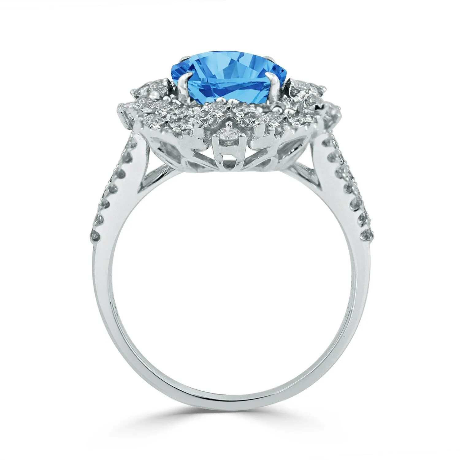 Auriya Vintage 3 1/5ct Oval Topaz and Halo Diamond Ring 3/4ctw 18K Gold sold by Zulily product image thumbnail 4