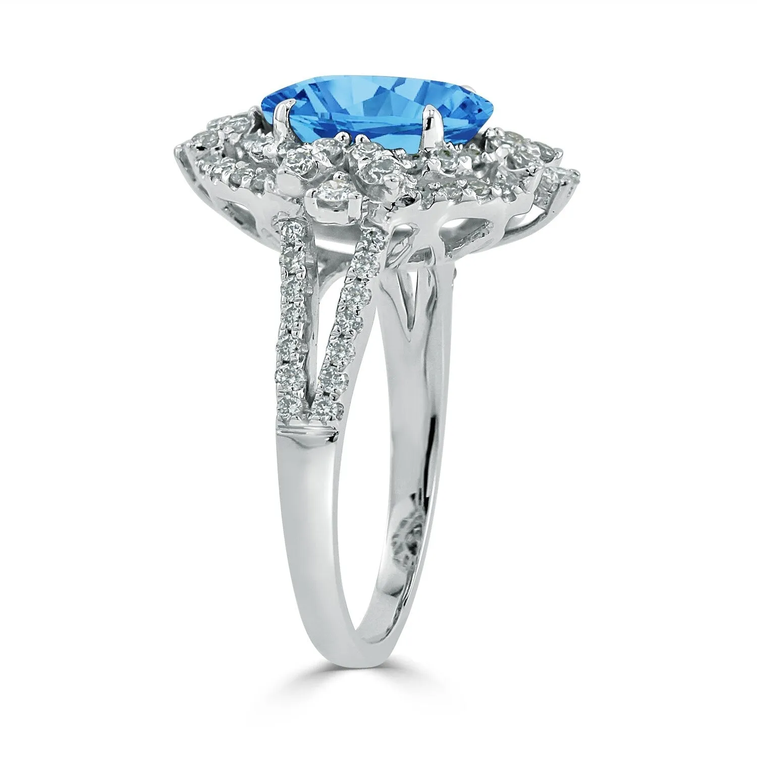 Auriya Vintage 3 1/5ct Oval Topaz and Halo Diamond Ring 3/4ctw 18K Gold sold by Zulily product image thumbnail 3