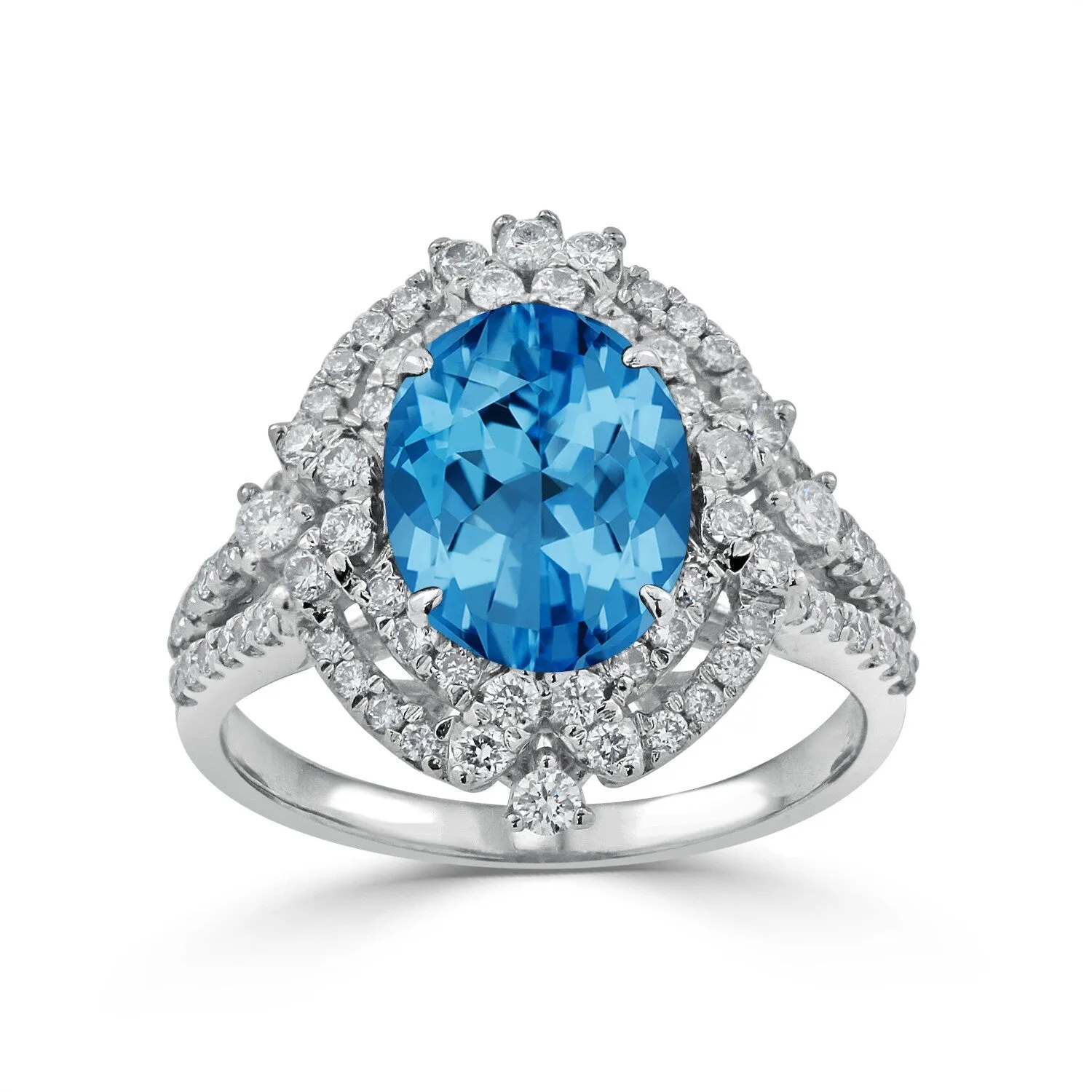 Auriya Vintage 3 1/5ct Oval Topaz and Halo Diamond Ring 3/4ctw 18K Gold sold by Zulily