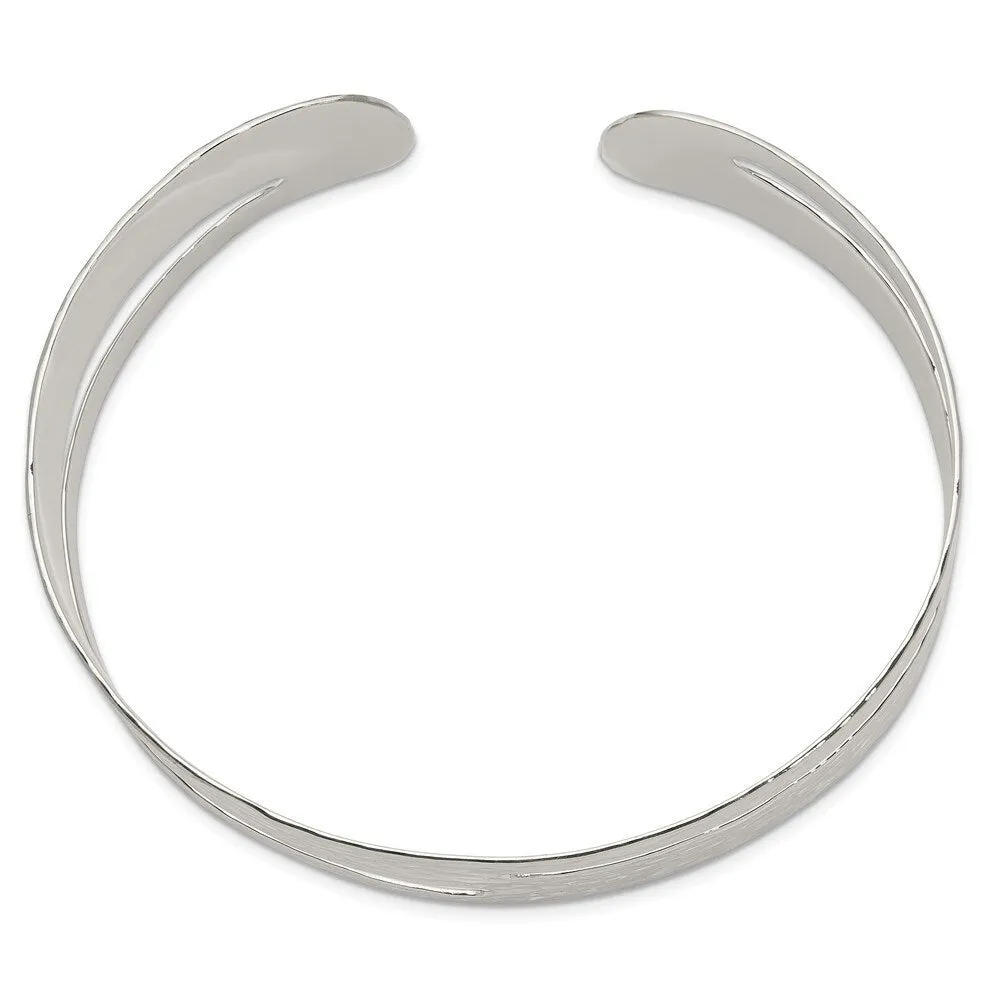 Curata 925 Sterling Silver 23mm Hammered Cut-out Modern Cuff Bangle Bracelet sold by Zulily product image thumbnail 3
