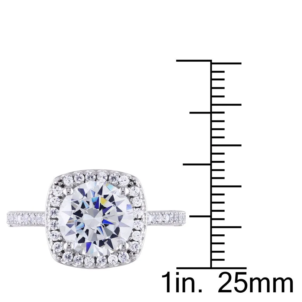 Miadora Sterling Silver White Cubic Zirconia Halo Engagement Ring sold by Zulily product image thumbnail 4