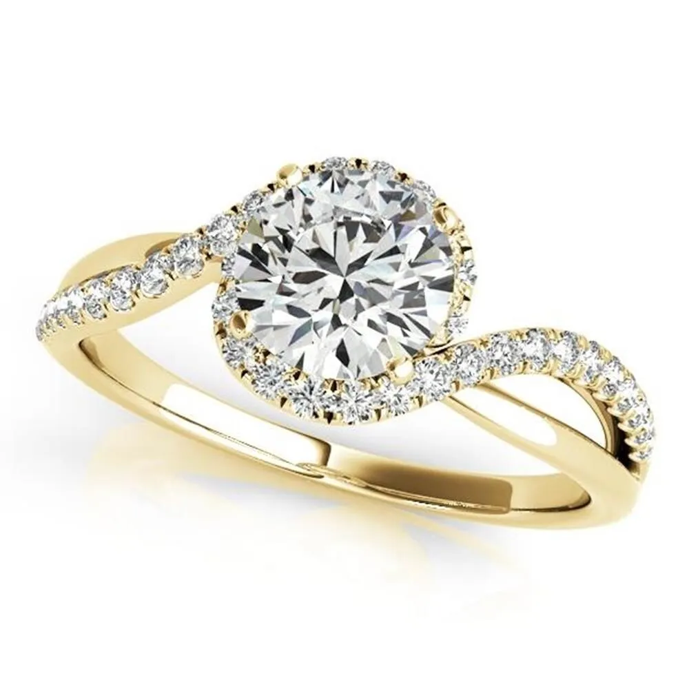 Moissanite by Auriya 1 1/2ctw Halo Diamond Engagement Ring 1/5ctw 14K Gold sold by Zulily product image thumbnail 2