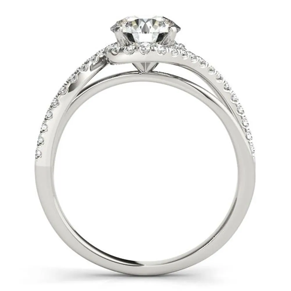 Moissanite by Auriya 1 1/2ctw Halo Diamond Engagement Ring 1/5ctw 14K Gold sold by Zulily product image thumbnail 4