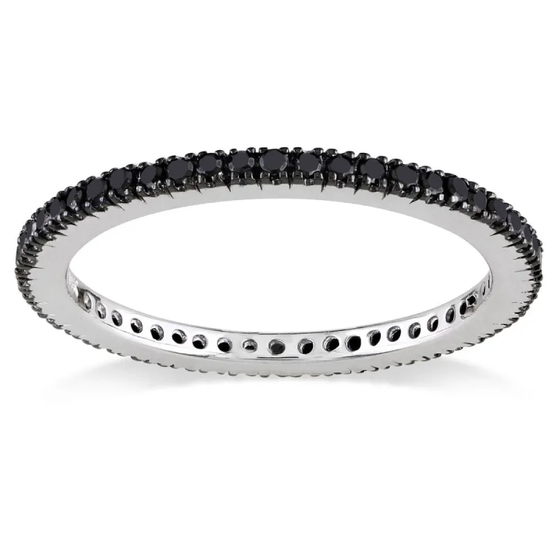 Miadora 14k White Gold 3/8ct TDW Black Diamond Ring sold by Zulily