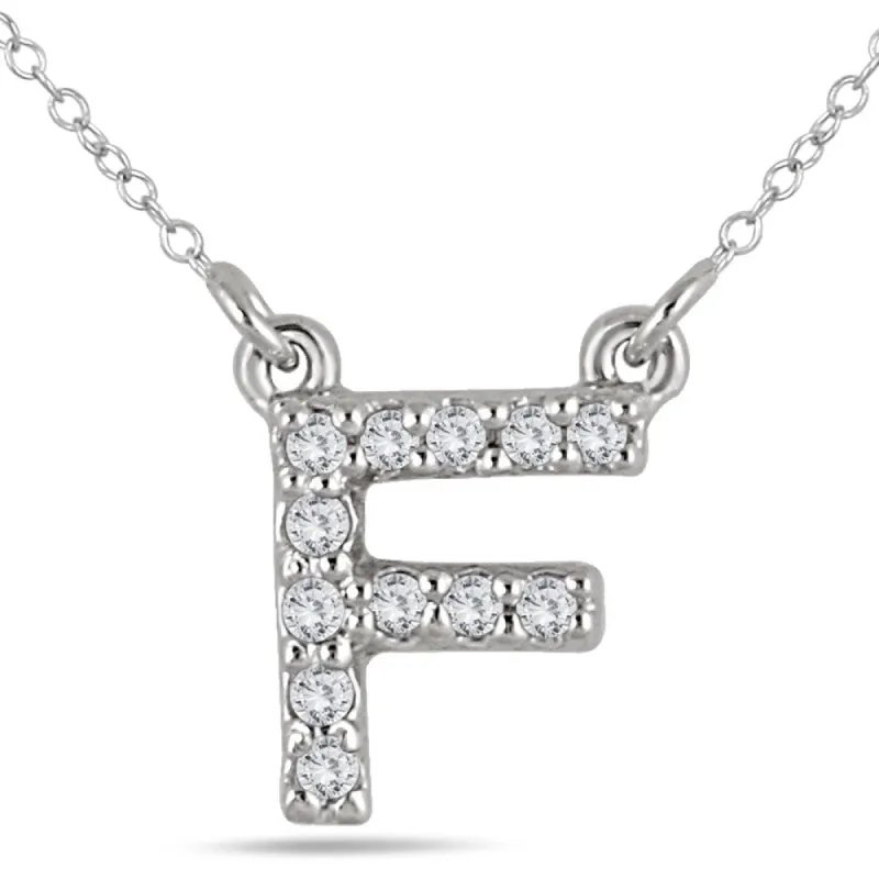 1/10 Carat TW F Initial Diamond Pendant in 10K White Gold sold by Zulily