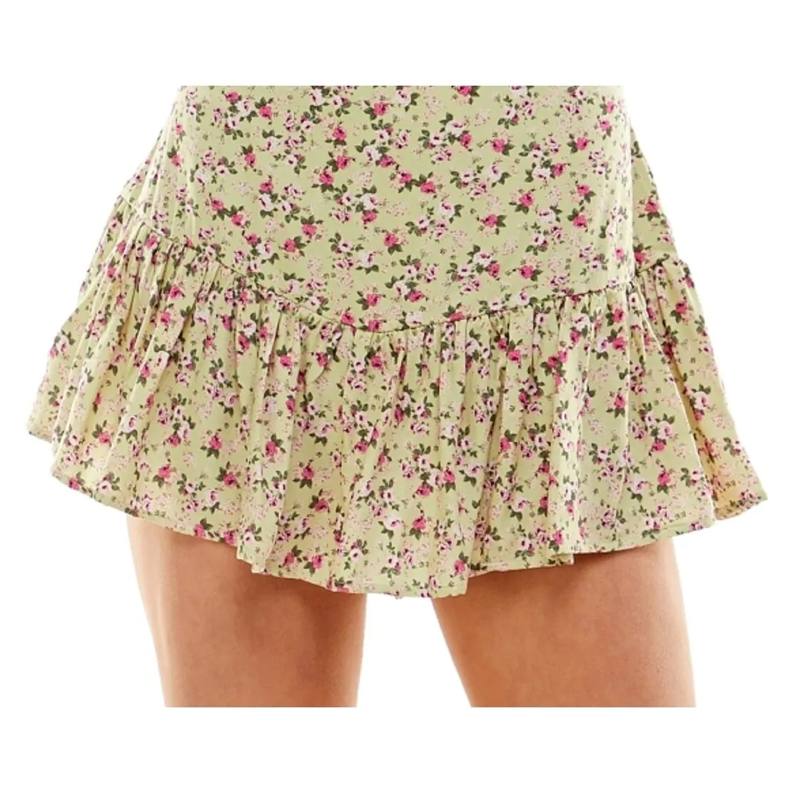 Ultra Flirt Junior's Ruffled Hem Mini Skort Green Size Small sold by Zulily product image thumbnail 3